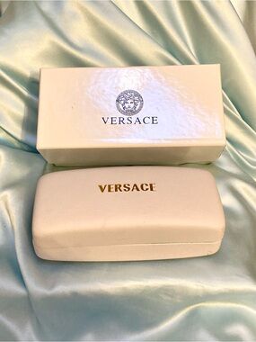 Versace Sunglass Case & Box White- Black Medusa Logo